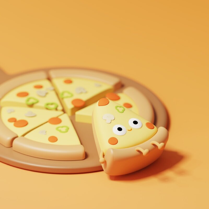 Pizza night light creative cute bedroom warm light eye protection timing USB toy atmosphere pat light room bedroom decorations
