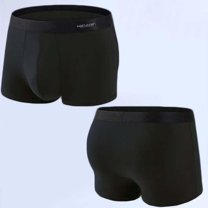 Roupa íntima masculina de seda com leite, cuecas sexy, boxershorts pretos macios, cuecas grandes, calcinhas masculinas, shorts em bolsa 3D