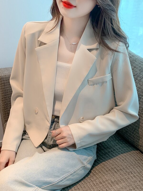 Blazer pequeno UNXX feminino, terno curto, jaqueta de rua de alta qualidade, blusa de manga comprida, roupa de alta qualidade, quente, novo, primavera 2022