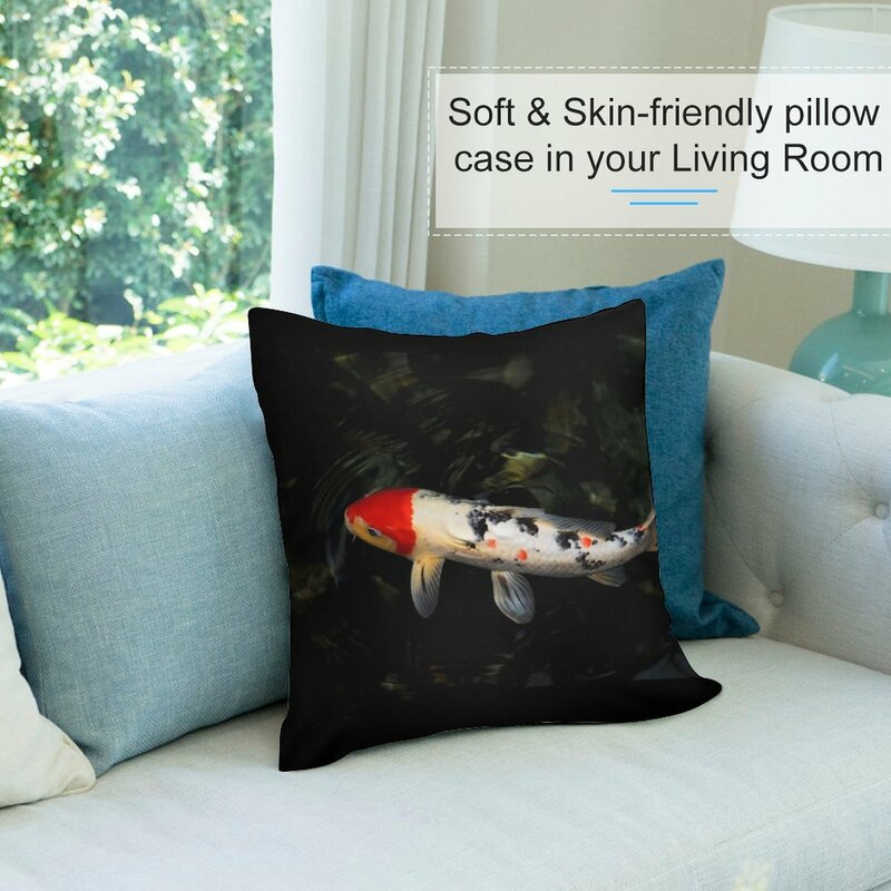 Colorful Koi fish on dark background Throw Pillow Sofa Covers For Living Room Luxury Pillow Cover Cushion Cover For Sofa