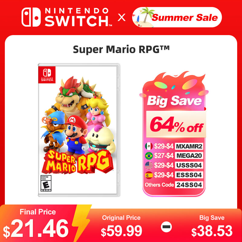 Penawaran Game Super Mario RPG Nintendo Switch 100% kartu Game fisik asli RPG dan krisis petualangan untuk konsol Switch OLED Lite