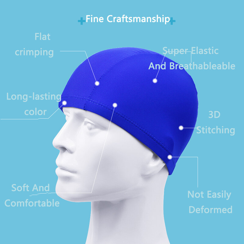 2024 Fashion Swimming Cap High Elastic Adult Universal Solid Color Flower Independent Packaging Cardboard Swimming Accessories