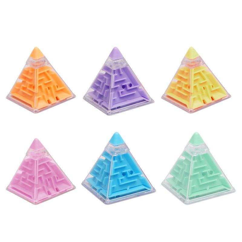 Mini piramida labirynt 3D trójwymiarowa piramida koraliki łamigłówki zabawka trening pamięci Puzzle zabawka edukacyjna prezent dla dzieci