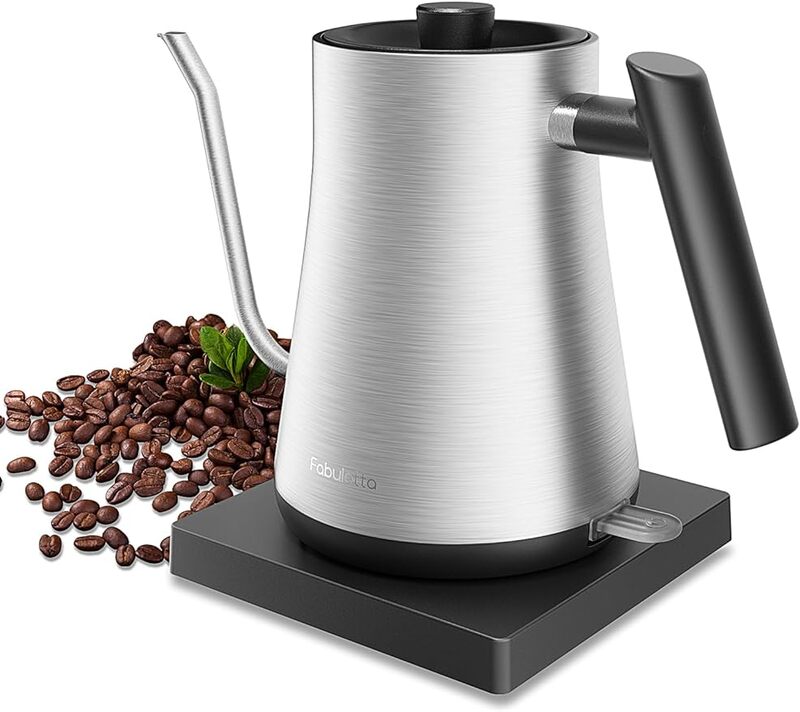 Gooseneck Electric Kettle Fabuletta 1500W Ultra Fast Boiling Water Kettle 100% Stainless Steel for Pour-over Coffee