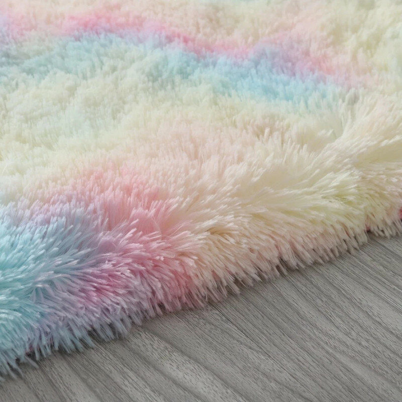 Plush Carpet Living Room Decoration Fluffy Rug Thick Bedroom Carpets Anti Slip Floor Soft Lounge Rugs Solid Large Carpet
