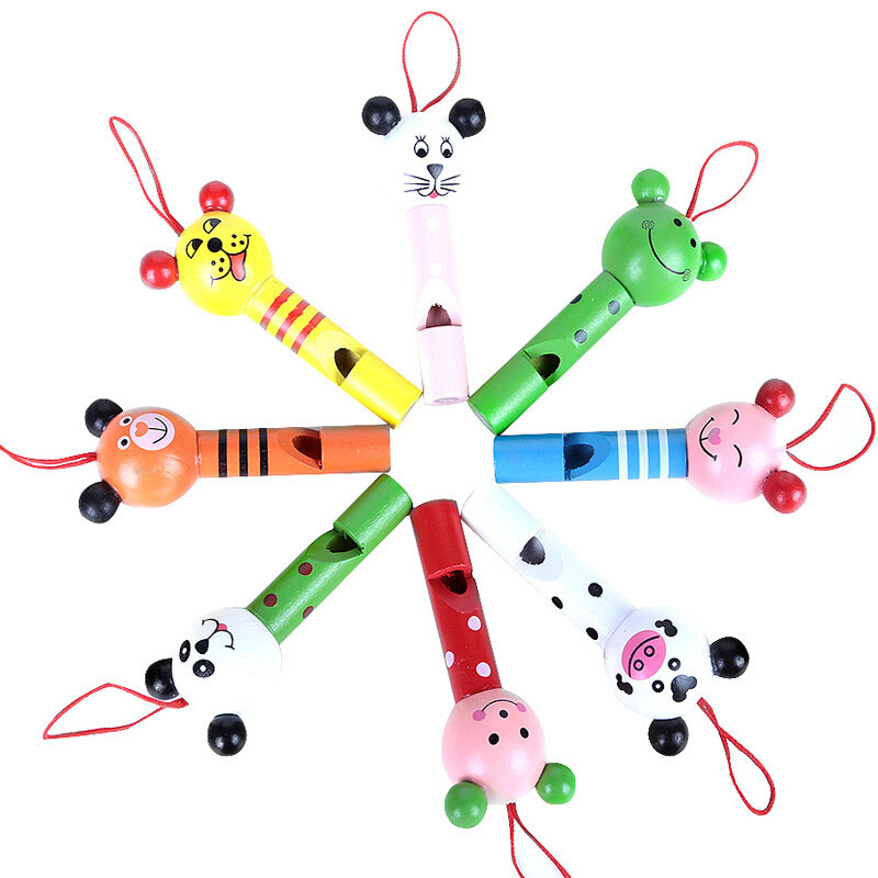 1 sztuk zabawki dla niemowląt zwierząt gwizdek drewniane gwizdki zabawki edukacyjne dziecko gwizdek drewniane zabawki dziecko prezent Instrument muzyczny