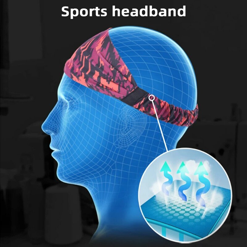 Colorful Printing Sweatband Quick Drying Breathable Hair Bands For Gym Fitness Running