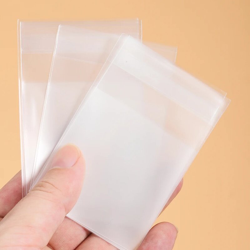 100pcs Transparent Frosted Opp Bag Self Adhesive Pouch for DIY Handmade Candy Cookie Wedding Birthday Party Gift Packaging Bag