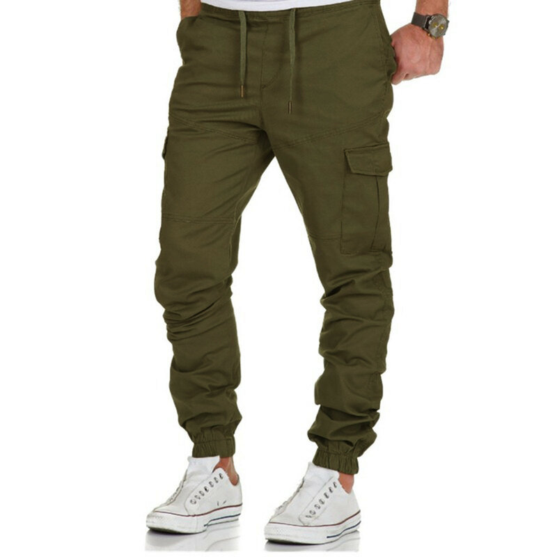 Summer Men Pants Hip Hop Harem Joggers Pants 2024 New Male Trousers Mens Joggers Solid Multi-Pocket Pants Sweatpants Loose Size