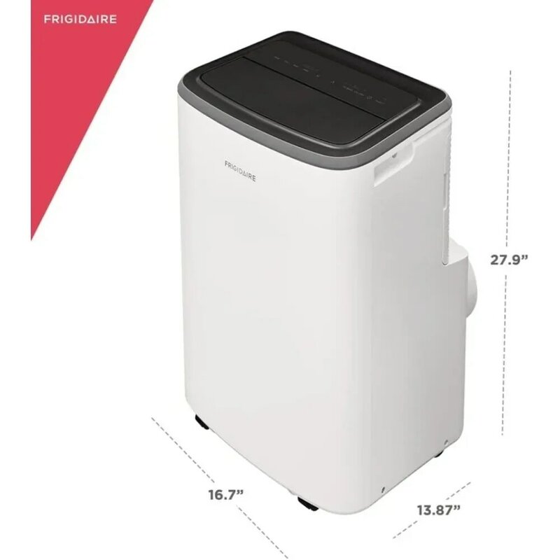 Frigidaire Conditioner AC Ruangan portabel, 6500 BTU, Filter dapat dicuci mudah dibersihkan, warna putih