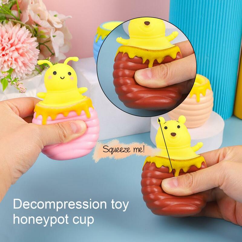 子供と大人のための創造的なプラスチック製のおもちゃ,抗ストレス,ハネポカップ,減圧おもちゃ,柔らかい蜂蜜の感覚のおもちゃ