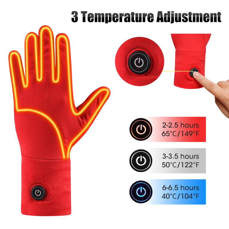 Winter beheizte Handschuhe für Männer Frauen elektrische Heizung wiederauf ladbare thermische warme Touchscreen wind dicht für Fahrräder Büro arbeiten