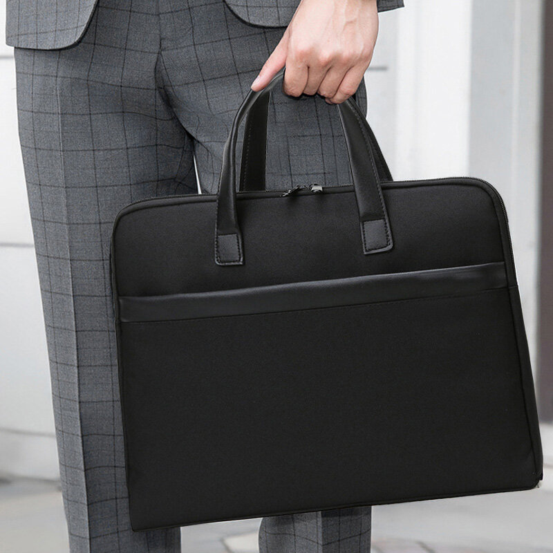 Männliche Aktentasche große Kapazität Büroarbeit tragbare Tasche Oxford Handtasche für Laptop A4 Datei Männer Business Document Case