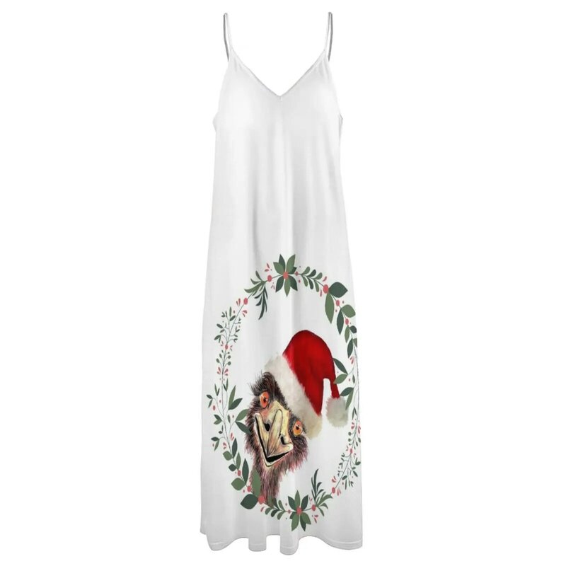 Santa's Emu a Aussie Christmas Sleeveless Dress woman dress evening dresses luxury 2024