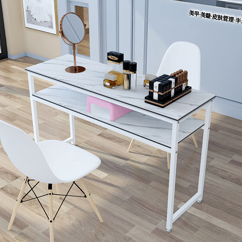 Профессиональная стойка-органайзер для ногтей, белый современный стол для ногтей в эстетике, дизайнерский салонный письменный стол