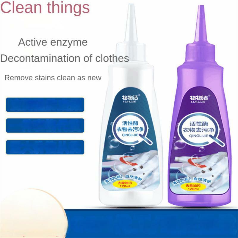 Enzyme active de nettoyage de matériau pour vêtements, élimination des taches jaunes, élimination des taches et de l'huile, 120ml