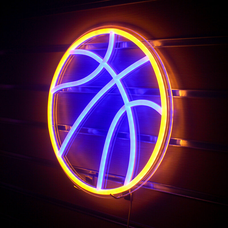 Basketbal Neon Bord Led Kamer Muur Decor Usb Aangedreven Opknoping Acryl Verlichting Voor Gym Feest Sportclub Decoratie Kunst Logo Lamp