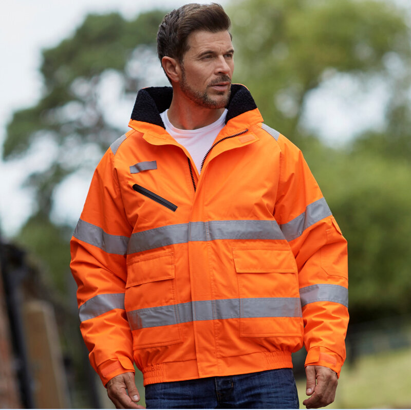 Factory Supply Thicken Waterproof Three-piece Set with Reflective Jacket for Traffic Safety