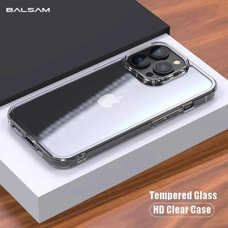Luxury Tempered Glass Clear Case For iPhone 15 14 12 13 Mini 11 Pro XS Max X XR 15 14 7 8 Plus SE 3 Transparent Hard Case Fundas