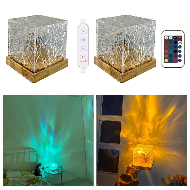 Acrylic Night Light Dimmable Color Changing Water Wave Projector Night Light for