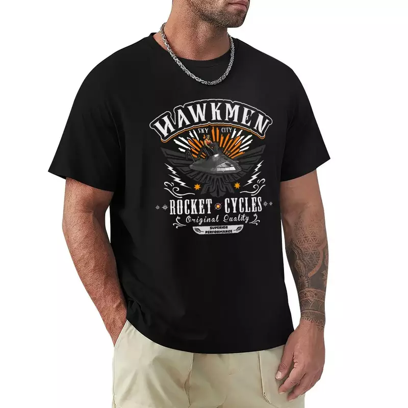 T-shirt Hawkmen Rocket Cycles pour hommes, Économie pour garçons, Économie blancs, Vêtements esthétiques à la mode