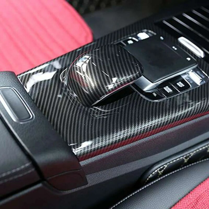 Copertura del bracciolo di controllo centrale dell'auto in fibra di carbonio per Mercedes-Benz classe A CLA
