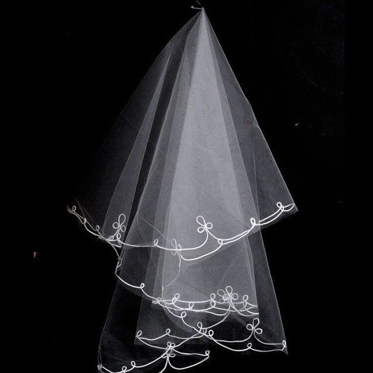 الحجاب الدانتيل طبقة واحدة لحفلات الزفاف ، إكسسوارات الملابس ، أبيض ،