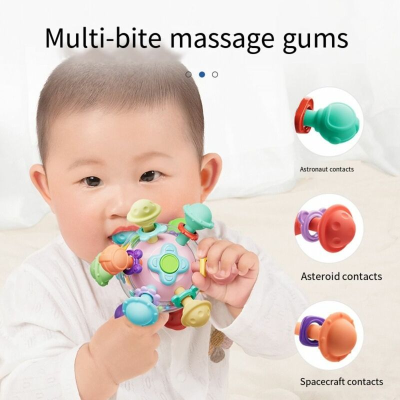 Mainan Gigit Bayi kelas makanan bebas BPA mainan edukasi dini mudah dibersihkan warna-warni mainan bayi Multi-sensorik