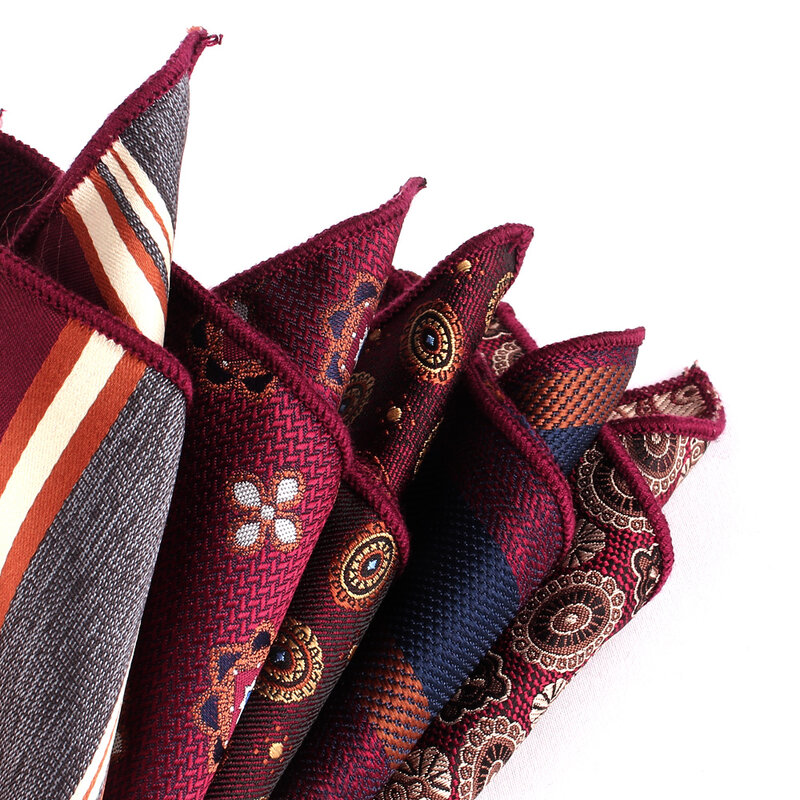 男性と女性のための手織りの縞模様のポケット正方形、花の胸のタオル、シャモアのためのハンカチ、ハキー、男性のスーツ、ギフト