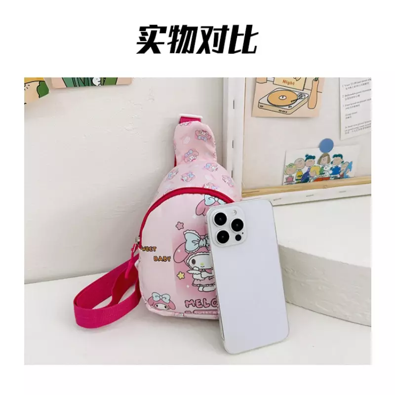 Hello Kitty 2024 new children's bag ins spring and summer cartoon cute chest bag for boys and girls fashion cross-body backpack