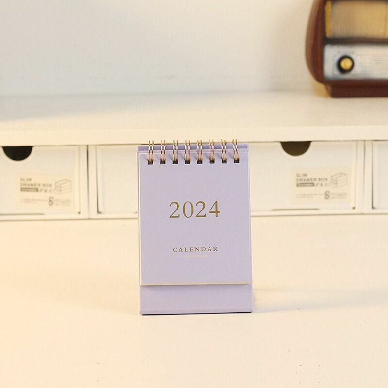 Проектирование настольный мини-календарь простая бумага минимализм 2024 календарь мини стоячий флип фотография
