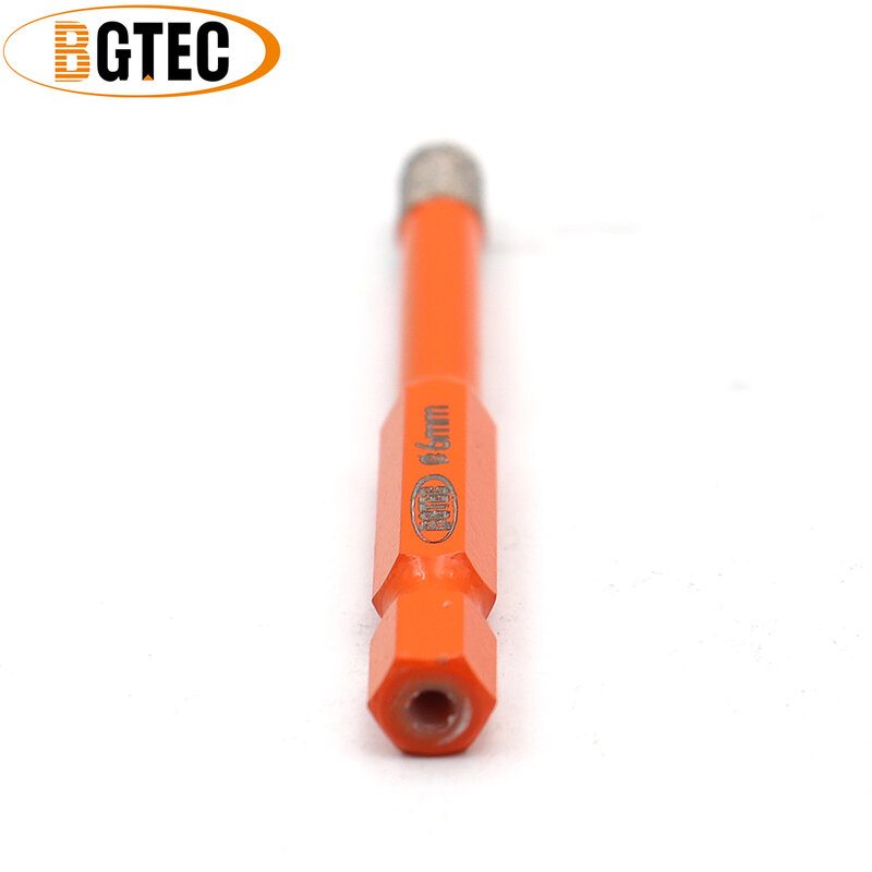 BGTEC 6/6/8/10mm Diamond Drill Bits+ 6mm Cross Hole Opener Positioning Hex Quick-Fit Shank Ceramic Marble Drilling Core Bits
