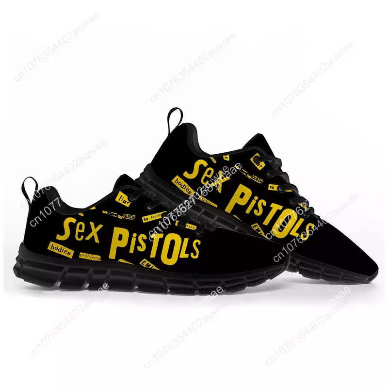 Sex Pistols Punk Rock Band Sneakers para homens e mulheres, calçados esportivos personalizados casuais para adolescentes e crianças, sapatos de casal de alta qualidade