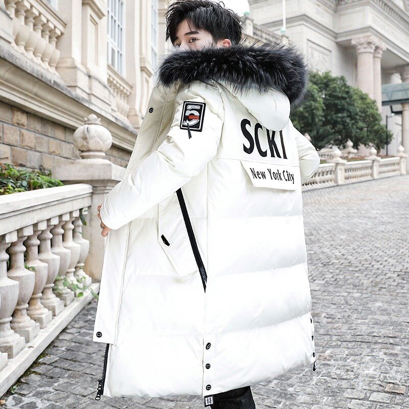 Chaqueta acolchada de algodón con capucha para hombre, abrigo de longitud media a prueba de frío, estilo coreano, juvenil, a la moda, novedad de 2023