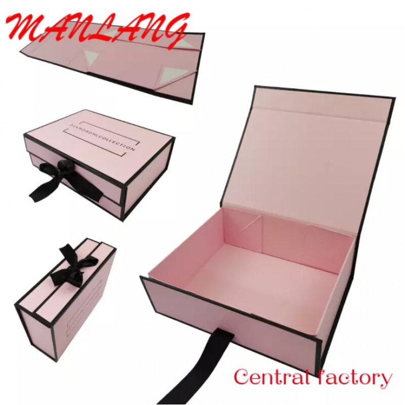 Custom  Folding Flip  Packaging  Bow Gift Box
