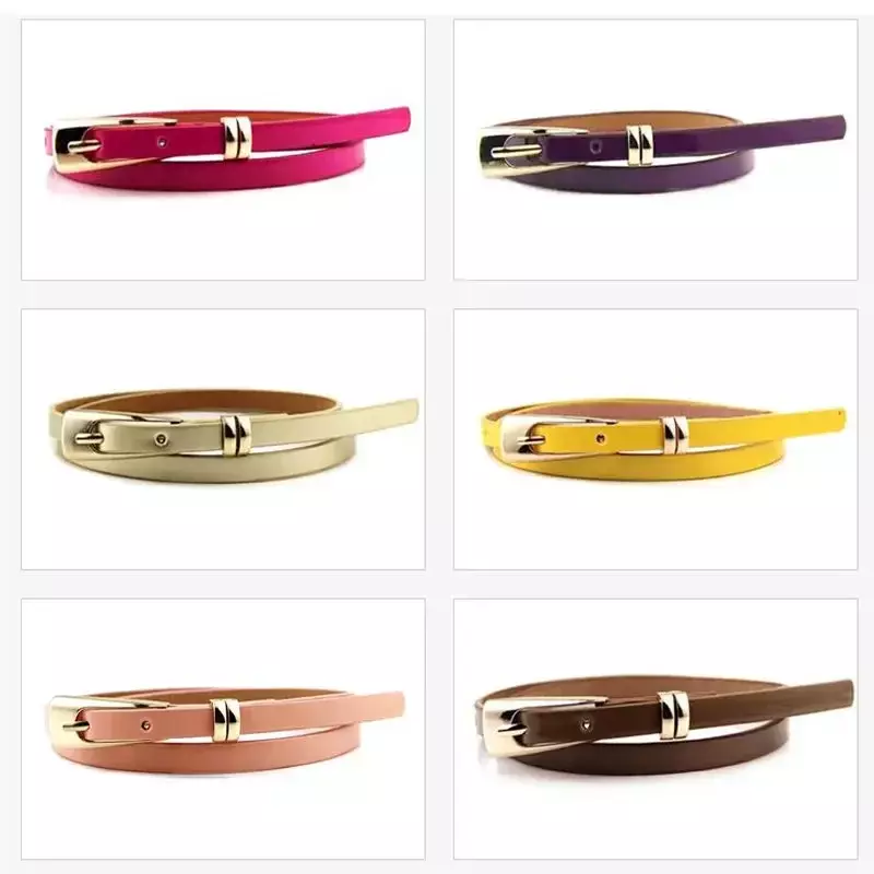 2024 New Korean Version Candy Colored Women's Belt Decoration Solid Color Fashionable Sweet Belt