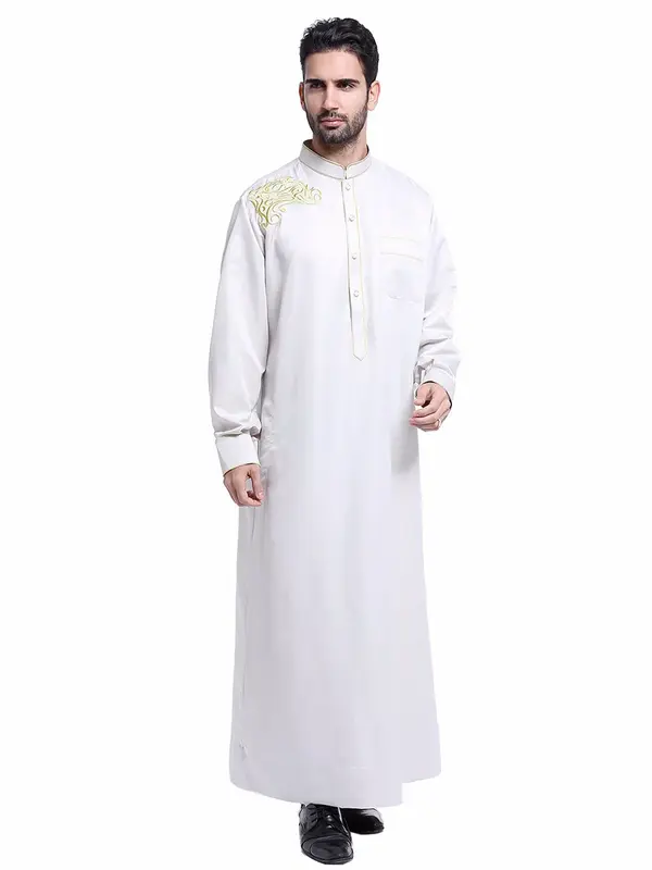 남성 의류 2021 패션 아랍어 긴 가운 로파 Hombre 사우디 아라비아 이슬람 드레스 라마단 Hijab Abaya 망 두바이 터키 이슬람