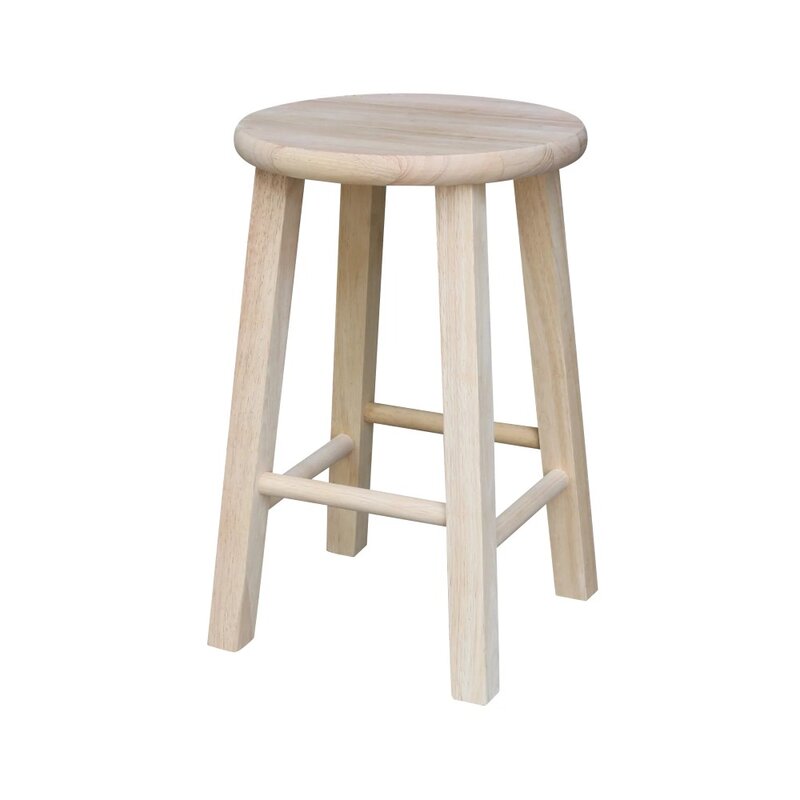 2023 New International Concepts Wood Round Top Stool - 18" Seat Height - Unfinished