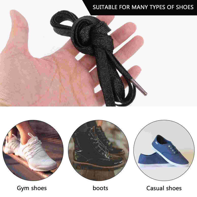 1 pasang tali sepatu plastik Sneakers tali sepatu kasual dasi sepatu datar tali sepatu