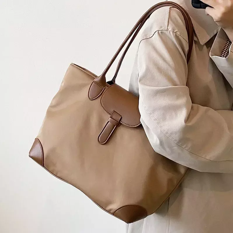 กระเป๋าความจุขนาดใหญ่ลำลอง LW018กระเป๋าโท้ทสำหรับผู้หญิงกระเป๋าถือผ้าใบดีไซน์เนอร์กระเป๋าสะพายไหล่