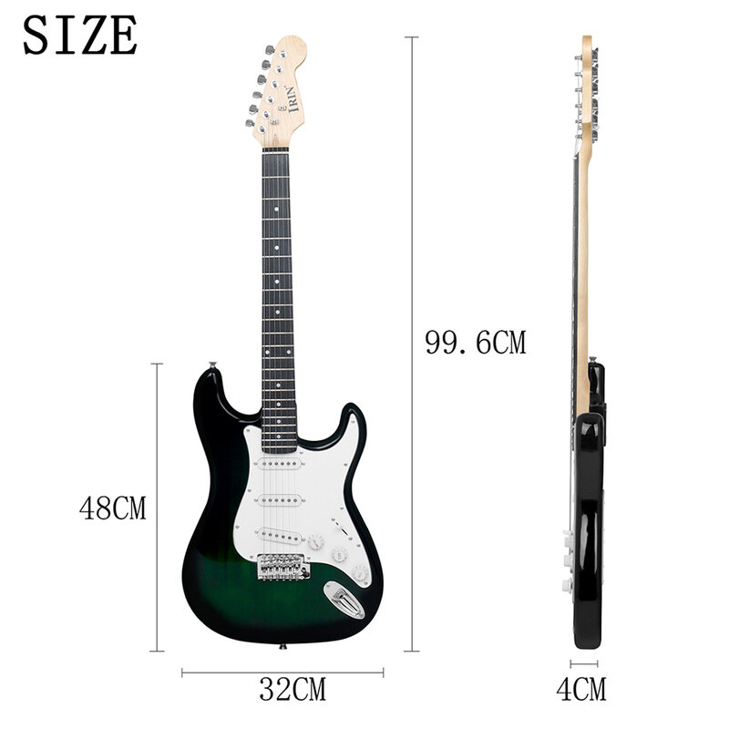 39 Inch 21 Frets Electric Guitar 6 String Basswood Body Electric Guitar With Speaker Capo Necessary Guitar Parts & Accessories