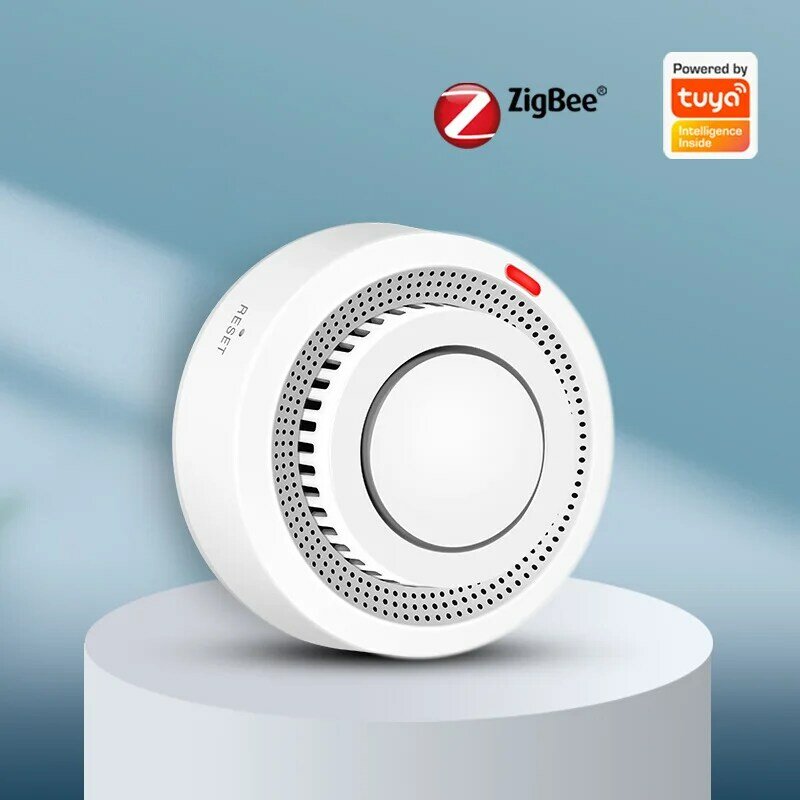 Tuya Smart Zigbee Smoke Detector Smart Fire Alarm Progressive Sound Photoelectric Smoke Sensor Work With Smart Life And Tuya App