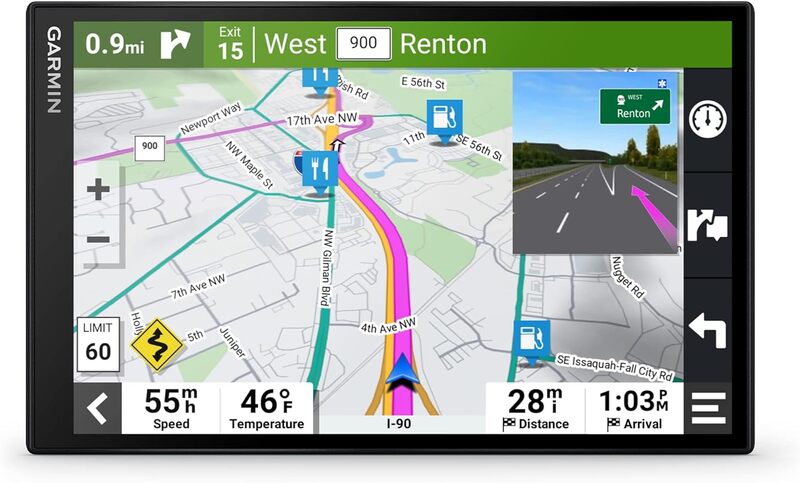 Garmin DriveSmart 86, 8 인치 차량용 GPS 네비게이터, 밝은 선명한 고해상도 지도 및 Garmin 음성 지원