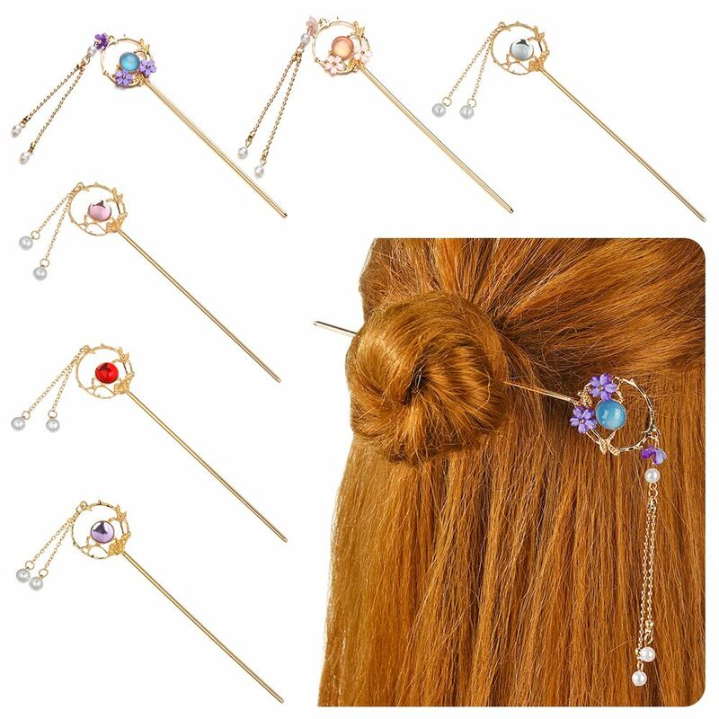 Women Jewelry Retro Hair Accessories Handmade Hair Fork Tassel Hairpins Hair Sticks Headdress
