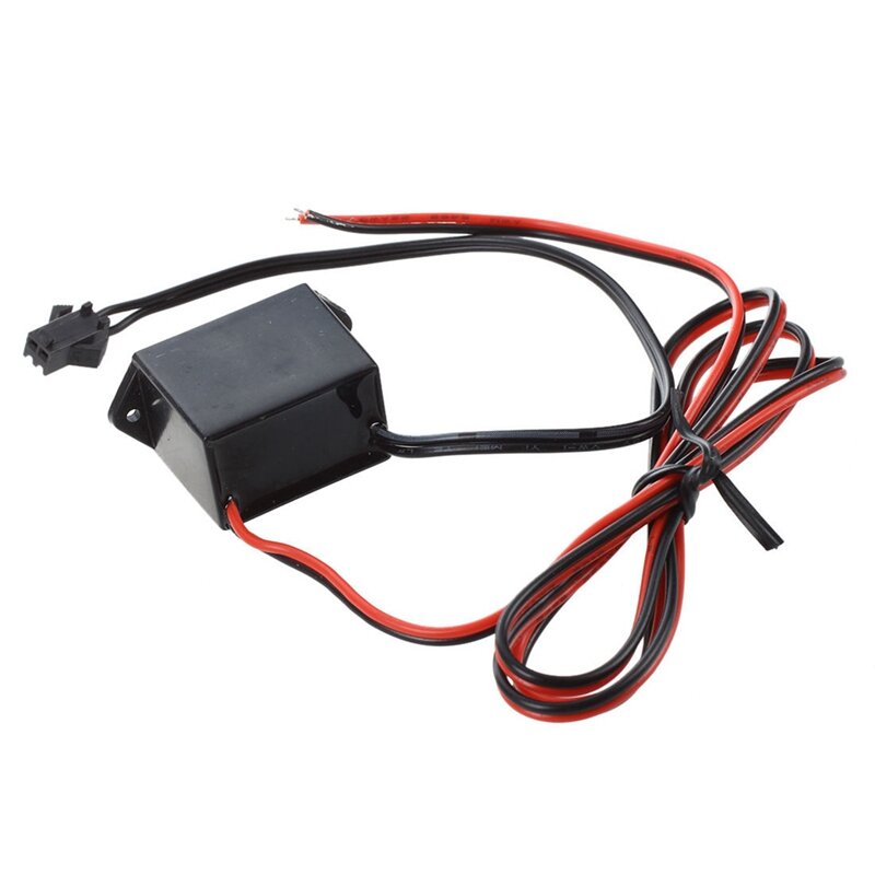 3X Rood-Zwart Kabel Dc 12V El Wire Neon Glow Light Strip Driver Unit Inverter