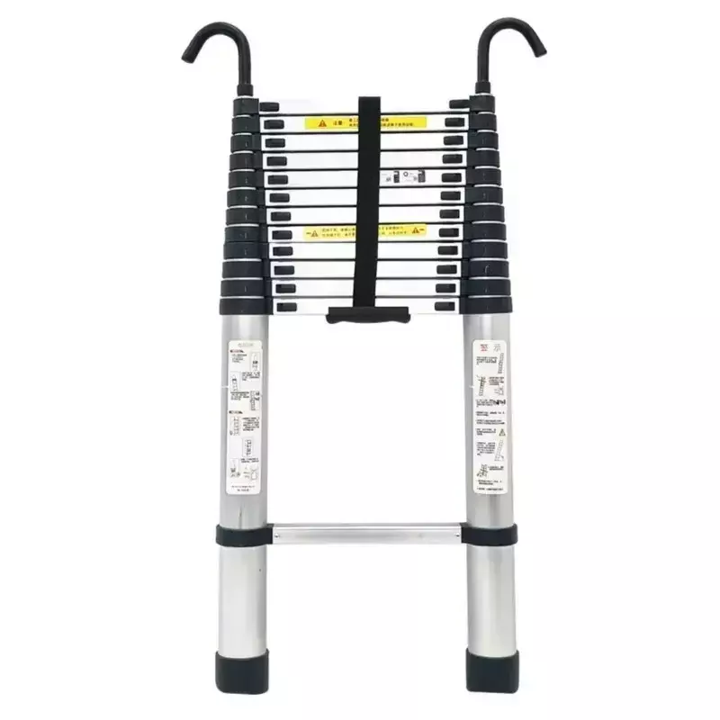 1.5M 1.9M Aluminum Alloy Ladder Portable Telescopic Household Folding Lifting Hook Pedal Single Ladder Indoor And Outdoor