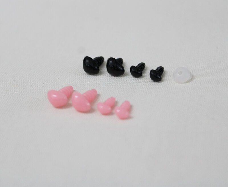 소형 블랙 핑크 삼각형 안전 장난감 코, 하드 와셔 크기 색상 옵션 포함, 6mm, 8mm, 30 개