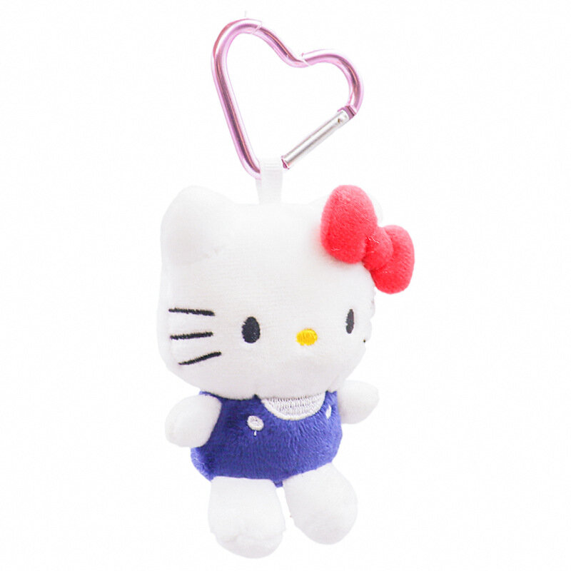 LLavero de felpa Kawaii Sanrio Hello Kitty, hebilla de amor, colgante de bolsa de muñeca, adorno colgante femenino para teléfono móvil, regalos de navidad