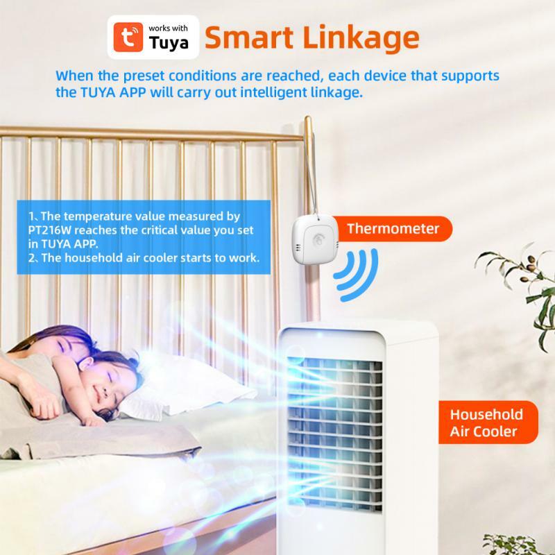 Tuya Wifi Temperatuur En Vochtigheid Sensor Type-C Herladen Binnen En Buiten Wifi Temperatuur Sensor Smart Home Assistent