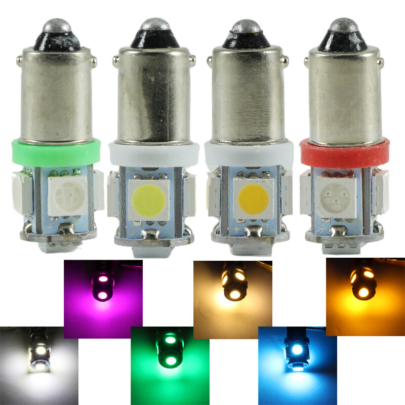 LED 인테리어 코체 전구, 트럭 경고 신호등, 자동차 번호판 마커, 독서 램프 5050, BA9S, T4W, H6W, W5W, 6V, 12V, 24V
